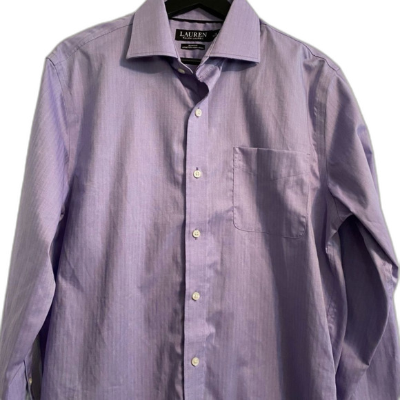 Ralph Lauren sz 16 (Black Label) Men's Non Iron Lavender Dress Shirt ub1-1 - Picture 2 of 9